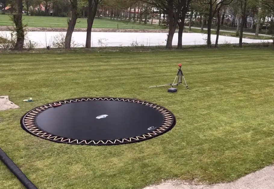 trampoline in the ground