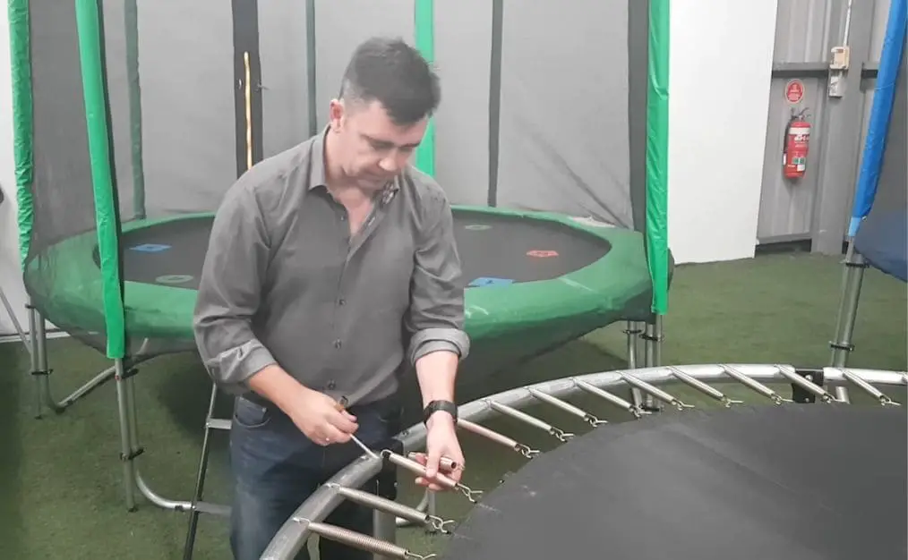 Attaching Straps to the Trampoline Frame: