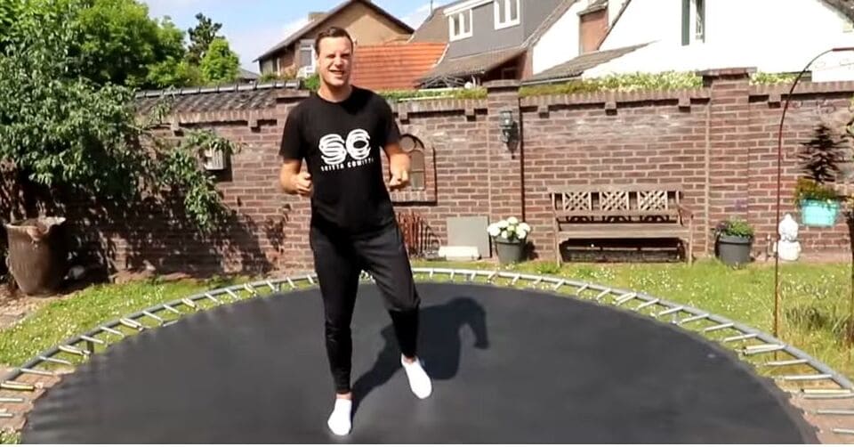 Can you wear shoes on a trampoline?