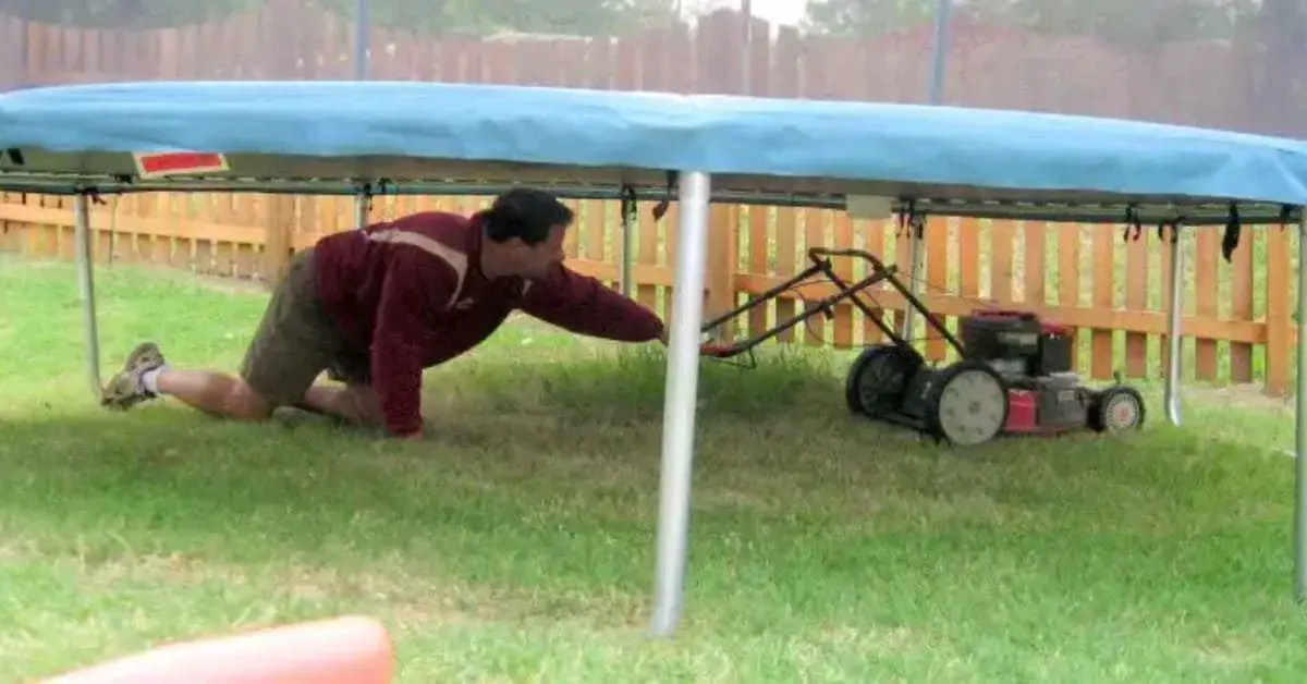 How to Cut Grass Under Trampoline