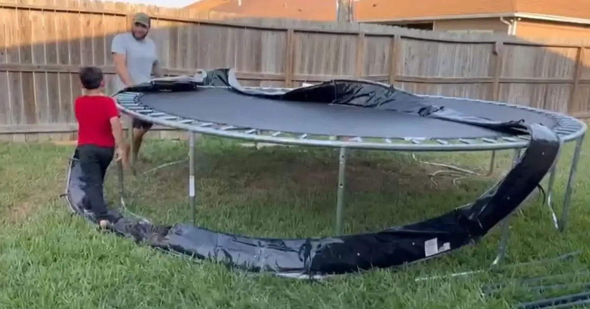 Listing the tools required for trampoline mat repair