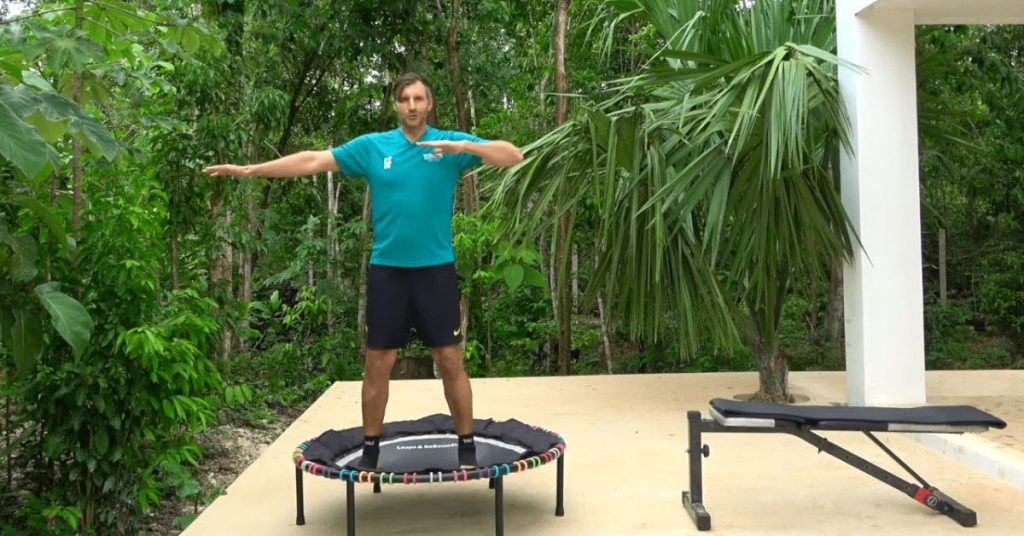 Yoga Practice with Trampoline